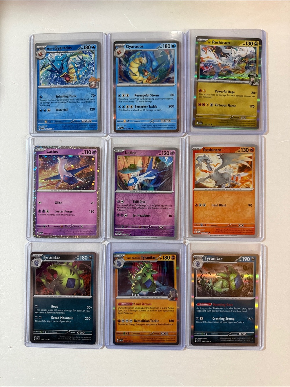 Pokemon Assorted Holo Rare Cards - Blue, Yellow, Pink, Orange, Black